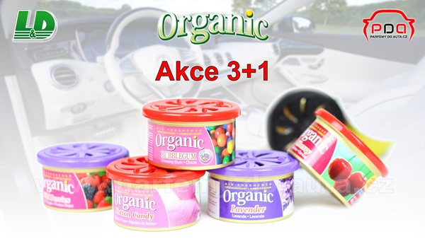 Organic Can Akce 3-1 vůně do auta v plechovce od L&D Aromaticos